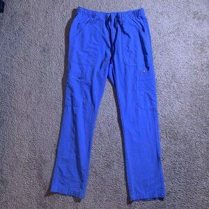 Figs Technical Collection Small Blue Pants Zipper Button Drawstring Side Pocket